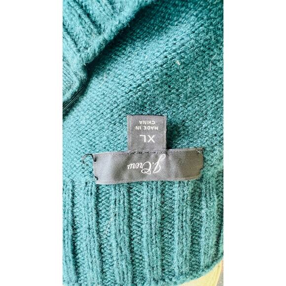 J.Crew Green Knit Sweater XL Floral Button Pullover Cottagecore Cozy - Picture 4 of 4